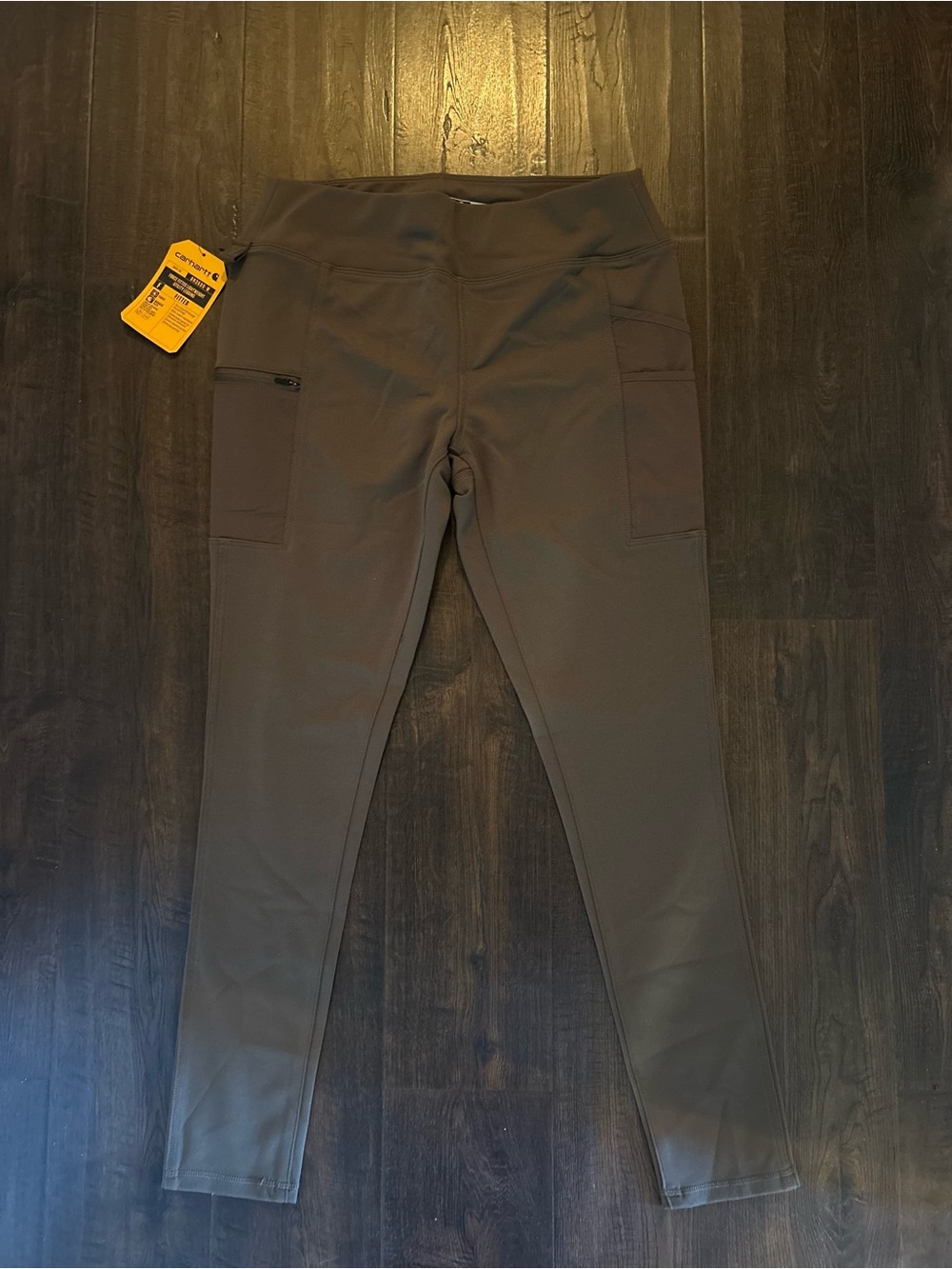 Carhartt Brown Cargo Leggings with Zipper Pocket